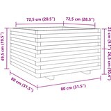  Vrtna sadilica voštano smeđe boje 80x80x49,5 cm od borovine | shoptok.hr