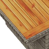  Vrtna miza siva 100x55x73 cm poli ratan in akacijev les | Shoptok.si