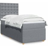  Okvir kreveta s oprugama i madrac svjetlosivi 90x200cm tkanina | shoptok.hr