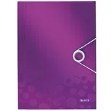 Leitz mapa s klapo in elastiko wow, a4, vijola 45990062