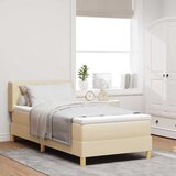  Krevet s opruga kutije s uzglavljem Krema 200 x 90 cm tkanina | shoptok.hr