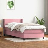 Box spring postelja z vzmetnico roza 80x220 cm žamet, (21793039) Cene