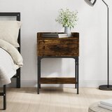 The Living Store Nočna omarica dimljen hrast 40,5x31x60 cm inženirski les - Nočna Omarica, (21433607) | Shoptok.si