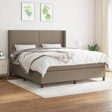  The Living Store Box spring postelja z vzmetnico taupe 160x200 cm blago - Box Spring Postelja, (21515037) Cene