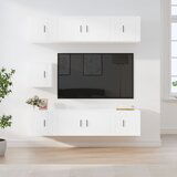 vidaXL Komplet TV omaric 7-delni bel inženirski les | Shoptok.si