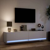 vidaXL Stenska TV omarica z LED lučkami bela 180x31x38 cm | Shoptok.si