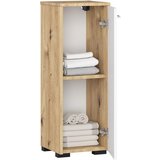 AKORD Fin Visoka Kopalniška Omara, 1 Vrata, Hrast Artisan/Bela, (5000332690) | Shoptok.si