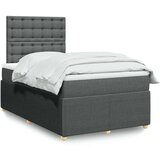 vidaXL Krevet s oprugama i madracem tamnosivi 120 x 200 cm od tkanine | shoptok.hr
