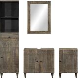 Maison Chic Kopalniški sestavi - Kopalniška garnitura 4-delna trden mangov les, (21788006) | Shoptok.si