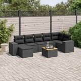  8-dijelni set vrtnih sofa od poliratana s jastucima crni Crna 83 x 62 x 69 cm | Shoptok.si