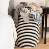 Premier Housewares Crno-bijela tekstilna košara za rublje 54 l Stripe – | shoptok.hr