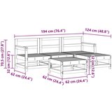  Set lounge namještaja za vrt 5 pcs Vosak Smeđa Masivna borovina - Vosak smeđa | shoptok.hr