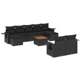 vidaXL 10-dijelni set vrtnih sofa s jastucima crni od poliratana | shoptok.hr
