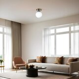 Opviq yeni can tekli mat krom beyaz Camlı avize matte chromewhite chandelier | ePonuda.com