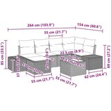  Vrtna sedežna garnitura z blazino 7 pcs Rjava poli ratan, (5000144972) | Shoptok.si