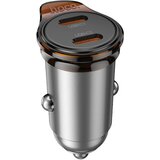 Hoco auto punjač 2 x type c pd QC3.0 45W NZ16B metal sivi | ePonuda.com