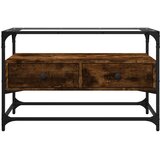 TV ormarić sa staklenom površinom boja hrasta 80x35x51cm drveni | shoptok.hr
