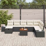  Set vrtnog namještaja Set od 9 Crna Ratan Kutna sofa u vrtu | shoptok.hr