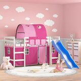  The Living Store Otroški pograd s tunelom roza 90x200 cm trdna borovina - Otroški Pograd, (21454153) | Shoptok.si