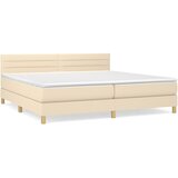  Krevet s oprugama i madracem krem 200 x 200 cm od tkanine | shoptok.hr