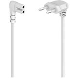 Hama Napajalni kabel\, obojestransko nagnjen\, evro vtič\, dvojni utor/C7\, 3 m\, bel 00223283 tok napajalni kabel bela 3 m, (20414061) | Shoptok.si