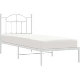 Metalni okvir za krevet s uzglavljem bijeli 90 x 190 cm | shoptok.hr