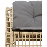  Vrtna sofa L-oblika sa jastucima i tabureom bež od poliratana | shoptok.hr