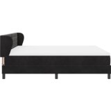 Box Postelja s pomičnim vzmetnim delom in vzmetnico Črna 180x200 cm Žamet, (22051879) | Shoptok.si