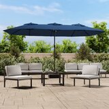 The Living Store Dvojni senčnik z LED diodami azurno moder 449x245 cm - Senčnik, (21750227) | Shoptok.si