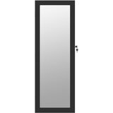  Zidni ormarić za nakit s ogledalom crni 37,5 x 10 x 106 cm | shoptok.hr