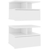 Maison Chic Dvo delni komplet Stenske Nočne omarice - Nočne mize bele 40x31x27 cm inženirski les, (21671032) Cene