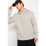 Trendyol Grey*003 Men's Hooded Long Sleeve Men's Sweatshirt