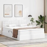 vidaXL Postelja s shranjevanjem Bela 140 x 200 cm Umjetno usnje | Shoptok.si