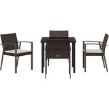 vidaXL Set 3 Rjava PE ratan in jeklo Srednja Vzdržljiv Zunanji stol, (22087671) | Shoptok.si