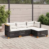  4-dijelni set vrtnih sofa od poliratana s jastucima crni | shoptok.hr