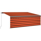 Tenda na ručno uvlačenje s roletom LED 4 x 3 m narančasto-smeđa | Eponuda.com