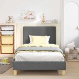  Otroški posteljni okvir z vznožjem Temno siva 90 x 200 cm blago, (5000104589) | Shoptok.si