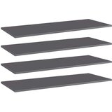 Police za knjige 4 kom visoki sjaj sive 100x40x1 5 cm iverica - visoko sjajno siva 100 x 40 x 1.5 cm 4 | shoptok.hr