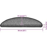  Prostirke za stepenice 30 kom 56x17x3 cm tamno sive poluokrugle | shoptok.hr