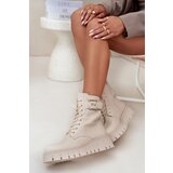 Boto Womens Platform Ankle Boots With Decorative Detail Insulated Light Beige Lyrana | Eponuda.ba