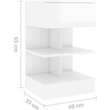  Noćni ormarići 2 kom visoki sjaj bijeli 40 x 35 x 65 cm | shoptok.hr