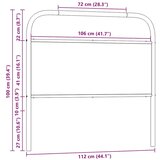 vidaXL Uzglavlje smeđa boja hrasta 107 cm čelik i konstruirano drvo | shoptok.hr