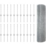 vidaXL varjena žična ograja s 22 u stebrički srebrna 0.4x50 m jeklo | Shoptok.si