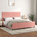 vidaXL Okvir za krevet s uzglavljem ružičasti 180x200 cm baršunasti | shoptok.hr