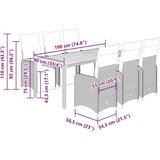 vidaXL 7-dijelni vrtni bistro set od poliratana s jastucima crni | shoptok.hr