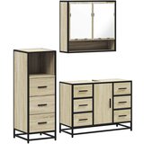 vidaXL 3-dijelni set kupaonskog namještaja boja hrasta sonome drveni | shoptok.hr