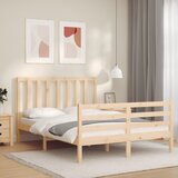 vidaXL Posteljni okvir z vzglavjem 140x200 cm trden les Cene