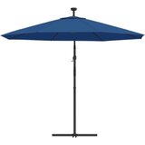  Konzolni vrtni suncobran LED s čeličnim stupom 300 cm azurni | shoptok.hr