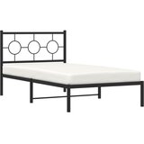  Metalni okvir za krevet s uzglavljem crni 100x200 cm | shoptok.hr