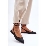 Boto Women's Lace-Up Ballet Flats Embellished with Studs Black Jange | ePonuda.com